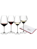 RIEDEL Glas 4-tlg. Wein-Tasting-Set + Poliertuch Veloce in in transparent