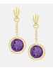 Vanlere Ohrhänger aus 375 Gelbgold mit Amethyst