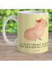Mr. & Mrs. Panda Kindertasse Capybara Blume mit Spruch in Gelb Pastell