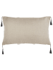 Beliani 2er-Set Dekokissen PULMONARIA in Beige/Weiß/Schwarz