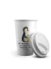 Mr. & Mrs. Panda To Go Becher Pinguin Blumen mit Spruch in Weiß
