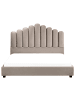 Beliani 2-tlg Doppelbett VINCENNES in Beige/Schwarz