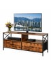 relaxdays TV Lowboard in Braun/ Schwarz - (B)120 x (H)50 x (T)40 cm