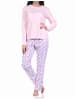 NORMANN langarm Schlafanzug Pyjama allover bedrucker Hose - 70610 in rosa