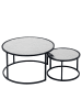 home24 home24 Couchtisch 2er-Set aus Metall in Schwarz - 45 cm in Silber / Schwarz