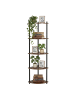 relaxdays Eckregal Braun/ Schwarz - (B)38 x (H)125 x (T)25 cm