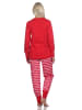 NORMANN Schlafanzug Bündchen und Leuchtturm - 78671 in rot