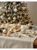 Beliani 70er-Set Weihnachtsbaumkugeln FLICKER in Gold/Weiß