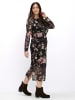 sheego Mesh-Kleid in schwarz-rosenholz-bedruckt