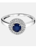Diamant L'éternel Ring aus 375 Weißgold mit 0.17 Karat Diamant mit Saphir