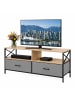 relaxdays TV Lowboard in Greige/ Schwarz - (B)120 x (H)50 x (T)40 cm