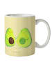 Mr. & Mrs. Panda Kaffeebecher Avocado Pärchen ohne Spruch in Gelb Pastell