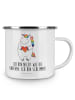 Mr. & Mrs. Panda Emaille Tasse Einhorn Herz mit Spruch in Weiß