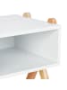 relaxdays Kinder-Nachttisch in Weiß/ Natur - (B)34 x (H)42 x (T)30 cm