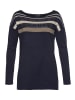 Laura Scott Strickpullover in marine-beige-gestreift