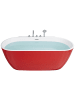 Beliani Freistehende Badewannen ROTSO in Rot/Weiß - (W) 80 x (H) 83 x (L) 170 cm