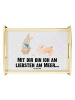 Mr. & Mrs. Panda Deko Tablett Hasen Muschel mit Spruch in Grau Pastell