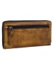 Greenburry Destressed Geldbörse RFID Schutz Leder 19 cm in dirty yellow