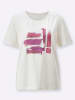 creation L Kurzarmshirt in ecru-fuchsia-bedruckt