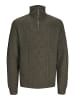 Jack & Jones Strickjacke mit Viertelreißverschluss in Olive Night