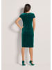 MADELEINE Kurzarm Samtkleid in Midilänge in dunkelgrün