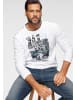 Man's World Langarmshirt in weiß-schwarz