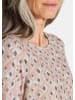 GOLDNER Kurzgröße:  Jerseyshirt Halbarm Viskoseshirt im Allover-Design in beige / gemustert