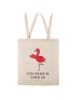 Mr. & Mrs. Panda Strandtasche Flamingo Yoga mit Spruch in Creme