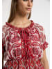 VIRITA Women Blusenshirt Mit Rüschenärmeln in Rot Mehrfarbig