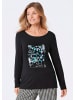 GOLDNER Shirt Shirt in schwarz / gemustert