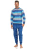 NORMANN Pyjama Schlafanzug langarm Bündchen Streifen in blau