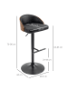 HOMCOM Barhocker-48B x 49,5T x 76-96H cm-Schwarz+Kaffee