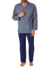 NORMANN Langarm Schlafanzug Pyjama zum durchknöpfen - 77978 in marine