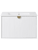 Beliani Badezimmerschrank mit Spiegel BONAIRE in Weiß - (W) 60 x (H) 43 x (L) 45 cm