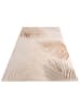 KADIMA DESIGN Teppich Kurzflor Blätter Wohnzimmer in Beige