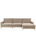 Beliani Ecksofa SIGGARD in Beige/Braun - (W) 296 x (H) 82 x (L) 163 cm linksseitig