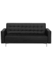 Beliani 3-Sitzer Sofa ABERDEEN in Schwarz/Silber - (W) 186 x (H) 83 x (L) 88 cm