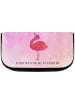 Mr. & Mrs. Panda Kosmetiktasche Flamingo Stolz mit Spruch in Aquarell Pink