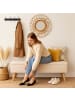 relaxdays Sitzbank in Beige  - (B)110 x (H)40 x (T)40 cm