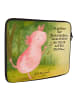 Mr. & Mrs. Panda Laptop Tasche Axolotl Tanzen Design mit Spruch in Weiß