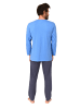 NORMANN Schlafanzug langarm Frontprint - 88807 in hellblau