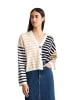 Marc O'Polo DENIM Gestreifter V-Neck-Cardigan relaxed in Offwhite