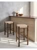 Beliani 2er-Set Barhocker EMBRUN in Braun/Beige