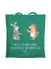 Mr. & Mrs. Panda Strandtasche Hase Igel mit Spruch in Mint