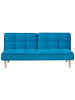Beliani 3-Sitzer Sofa SILJAN in Blau/Braun - (W) 177 x (H) 80 x (L) 80 cm