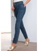 GOLDNER Figurschmeichelnde Jeans mit vorverlegter Seitennaht in dunkelblau