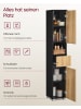 VASAGLE Badezimmerschrank in Schwarz-Braun - (B)30 x (H)170 x (T)30 cm