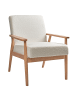 Beliani Sessel ESRUM in Weiß/Braun - (W) 62 x (H) 79 x (L) 80 cm