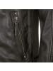 deercraft Lederjacke Kapuze Lammnappa in Schwarz