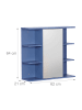 relaxdays Spiegelschrank in Blaugrau - (B)62 x (H)64 x (T)21 cm